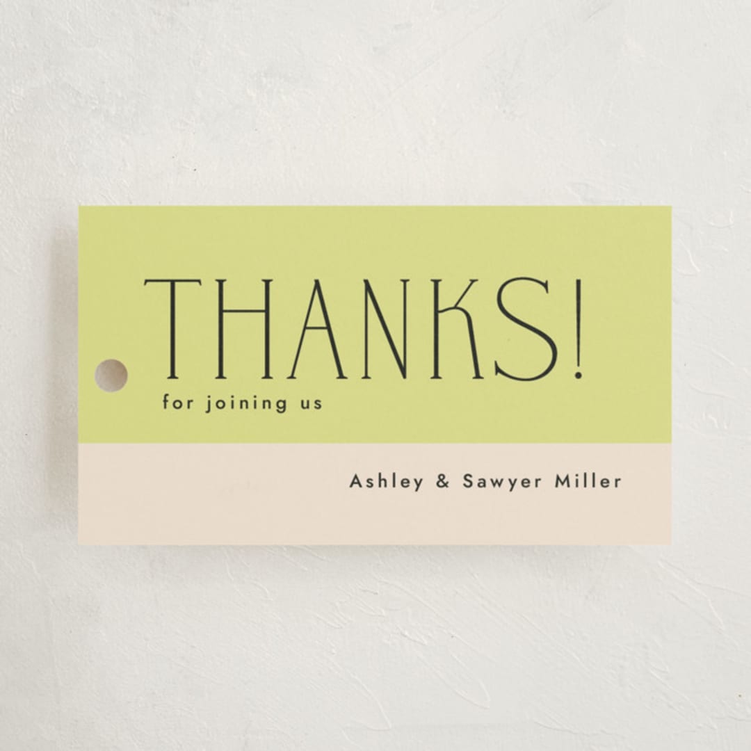 "two times" - Baby Shower Favor Tags in Lime by letterfix - Front