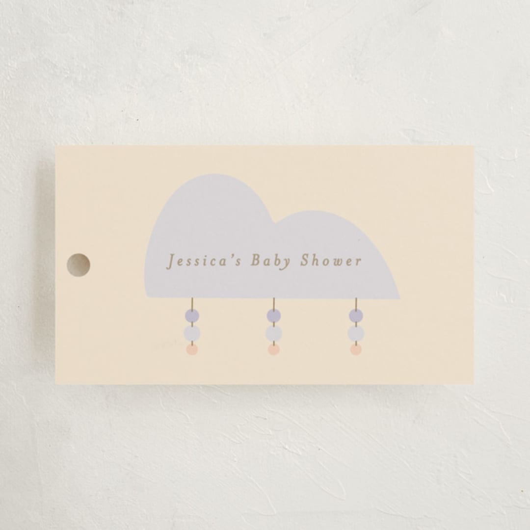 "Mod Baby" - Baby Shower Favor Tags in Vanilla by Angela Thompson - Front