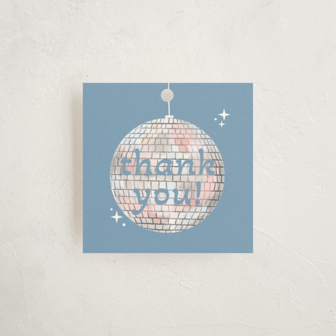 "Groovy Baby" - Baby Shower Favor Tags in Cobalt by Janna Sue Design - Front