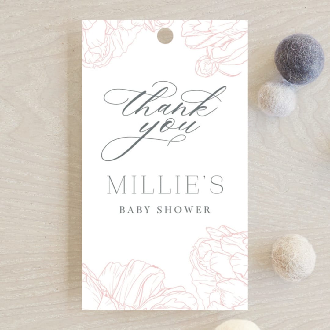 "Timeless" - Baby Shower Favor Tags in Blush by Nicoletta Savod - Front