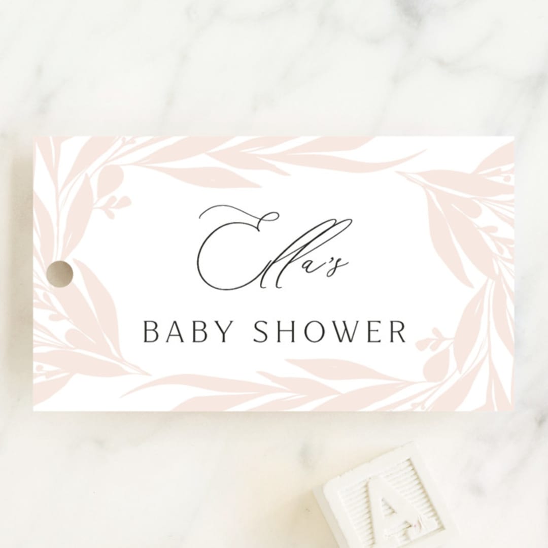 "charmed" - Baby Shower Favor Tags in Blush by Nicoletta Savod - Front