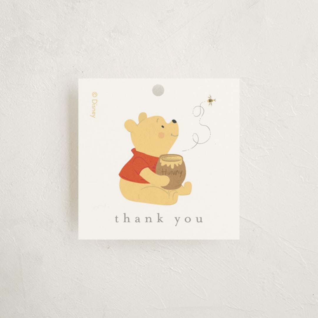 "Disney's Pooh Hunny Pot" - Baby Shower Favor Tags in Cotton by Angela Thompson - Front