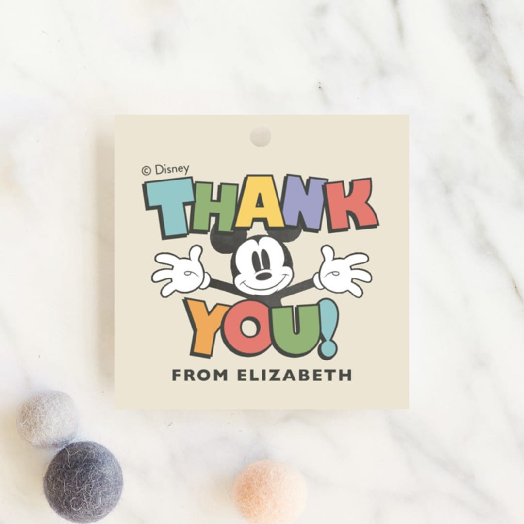 "Disney's Mickey Mouse Oh, Boy!" - Baby Shower Favor Tags in Natural by Heather Schertzer - Front