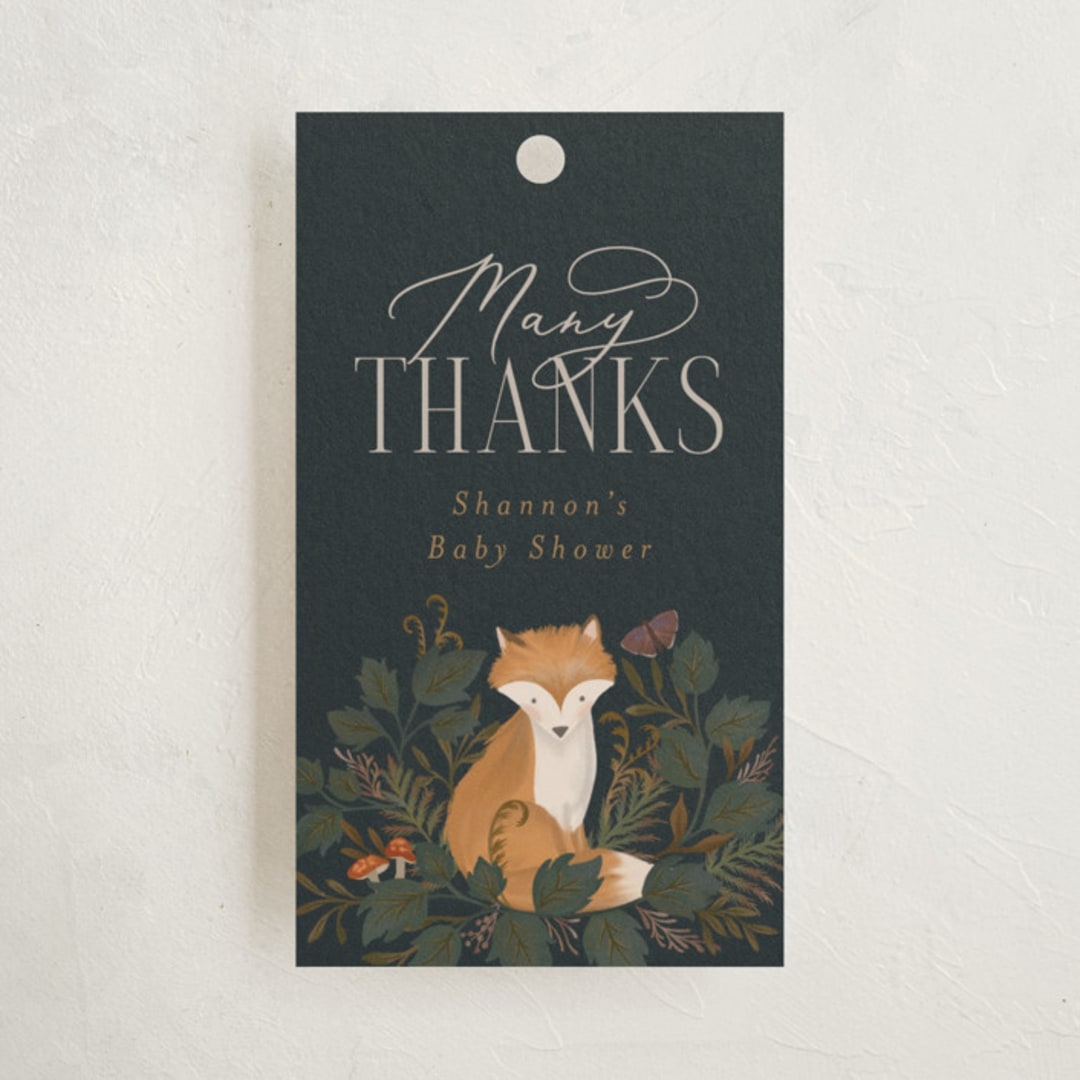 "Woodland Baby Shower" - Baby Shower Favor Tags in Forest by Joanna Griffin - Front