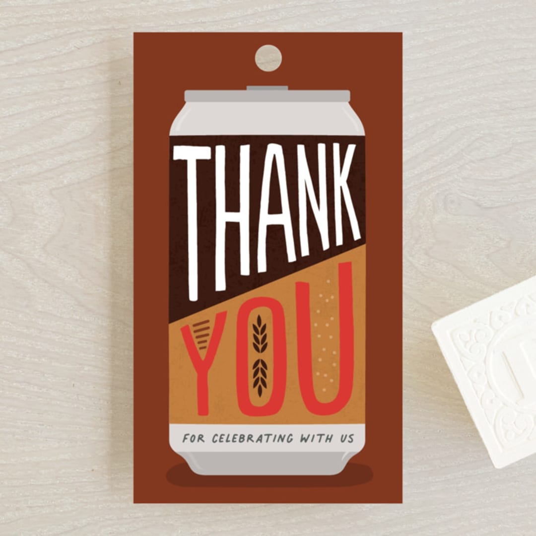 "Baby Brewing" - Baby Shower Favor Tags in Grain by Erica Krystek - Front