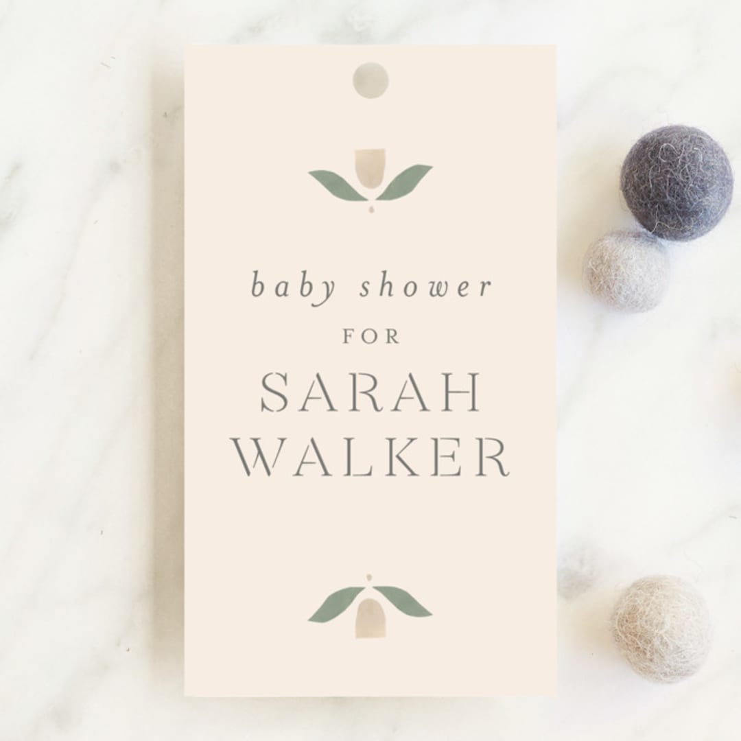 "scandinavian flower" - Baby Shower Favor Tags in Blush by Sara Hicks Malone - Front