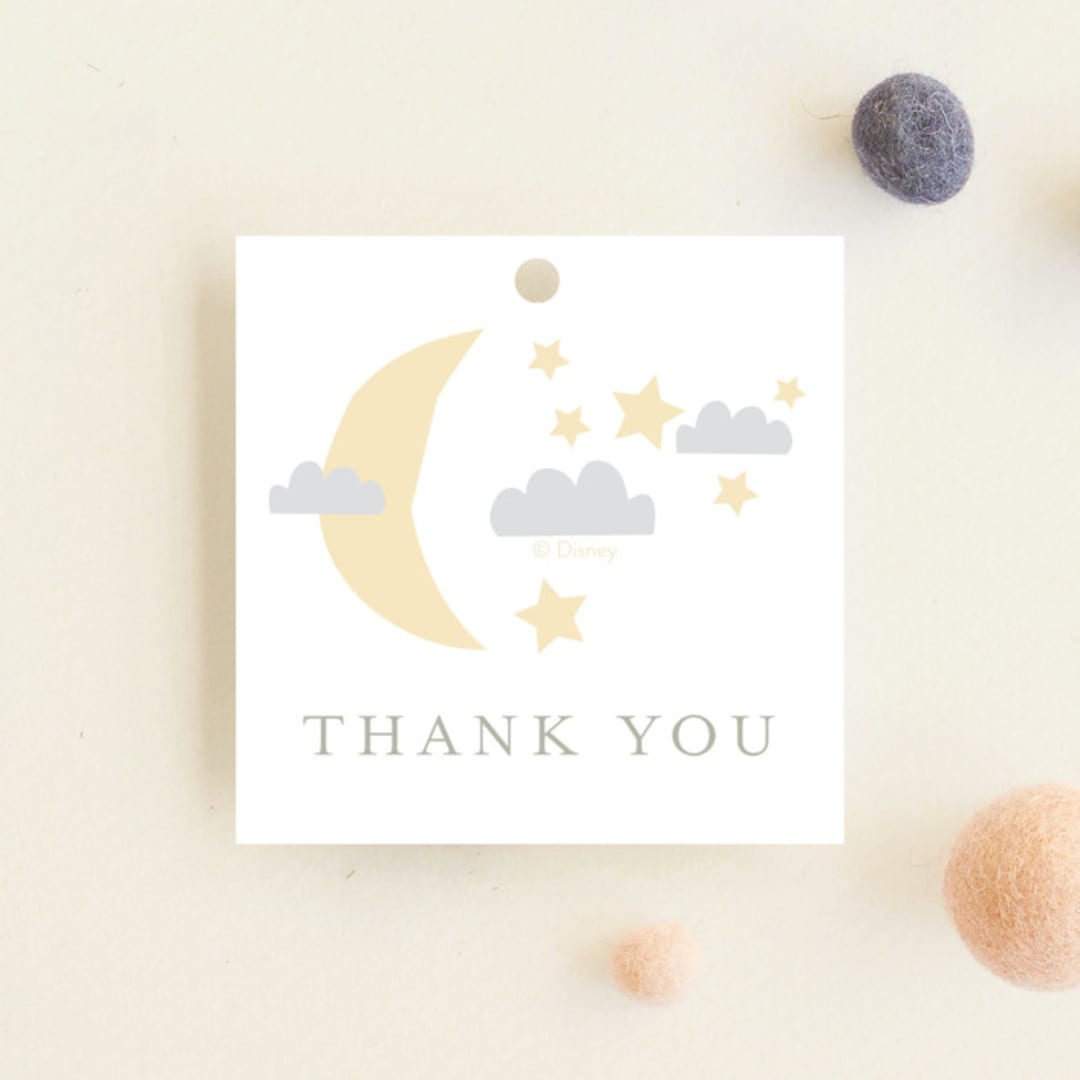 "Disney's Winnie The Pooh Night Sky" - Baby Shower Favor Tags in Cloud by Angela Thompson - Front