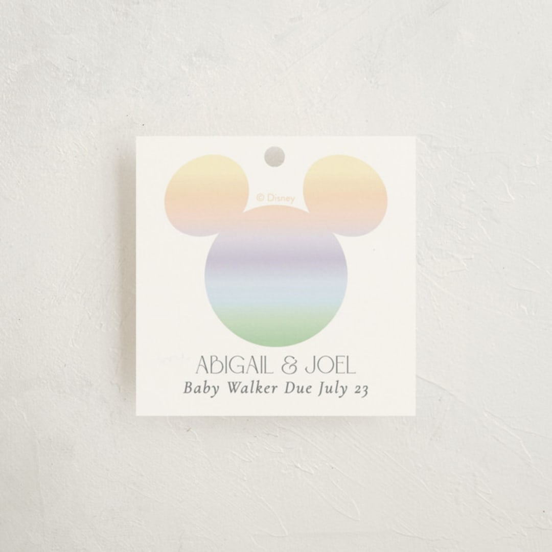 "Disney Ombre Mickey Mouse" - Baby Shower Favor Tags in Rainbow by Beth Schneider - Front