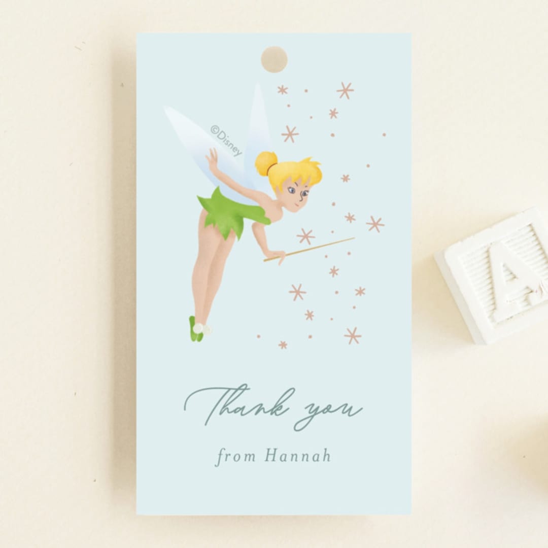 "Disney’s Tinkerbell Magic" - Baby Shower Favor Tags in Sage by frau brandt - Front
