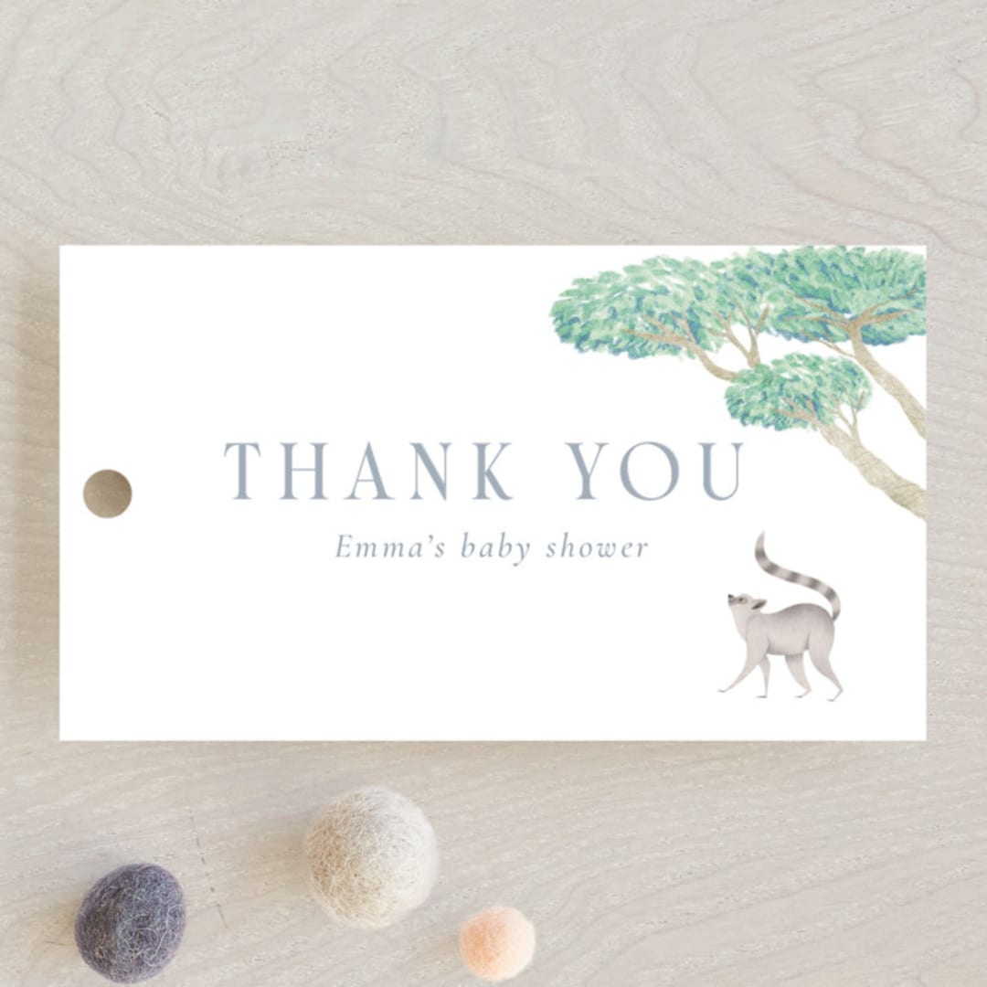 "Africa" - Baby Shower Favor Tags in Sky Blue by Sabrin Deirani - Front