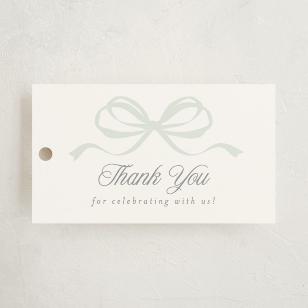 "Storybook Geese" - Baby Shower Favor Tags in Mint by Everett Paper Goods - Front