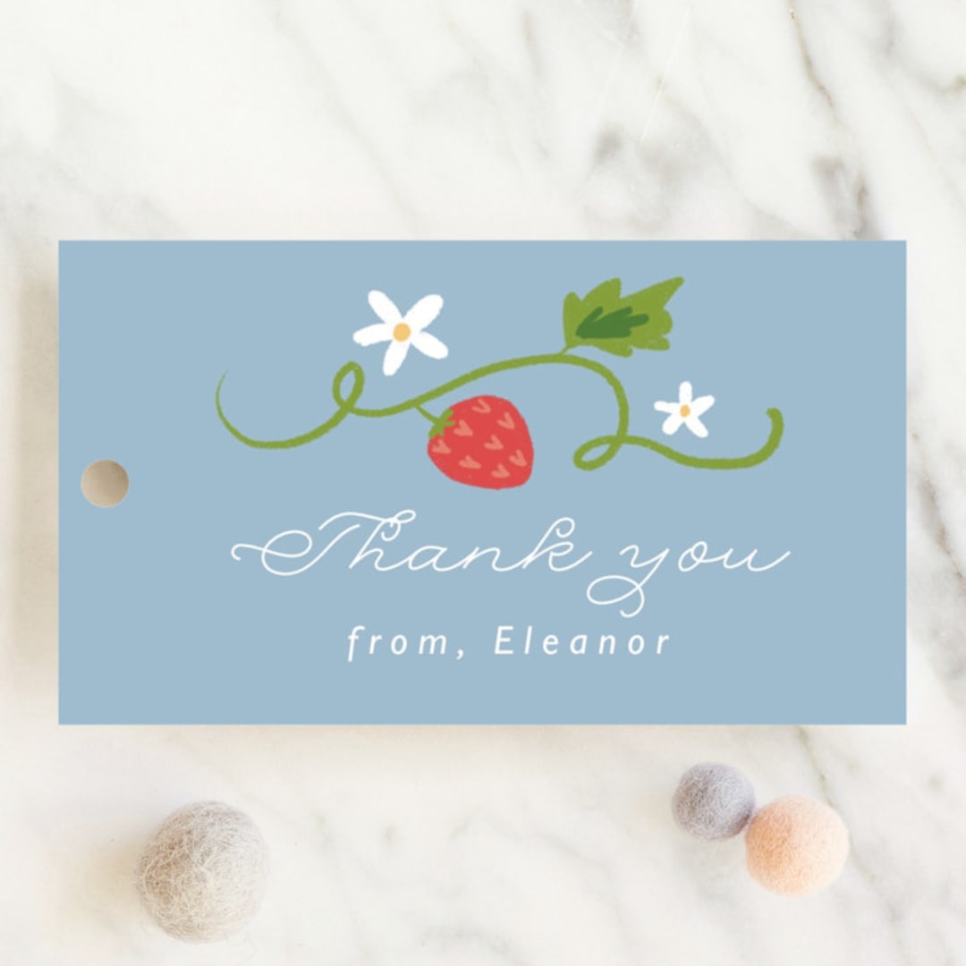 "Berry Sweet" - Baby Shower Favor Tags in Blueberry by Hudson meet Rose - Front
