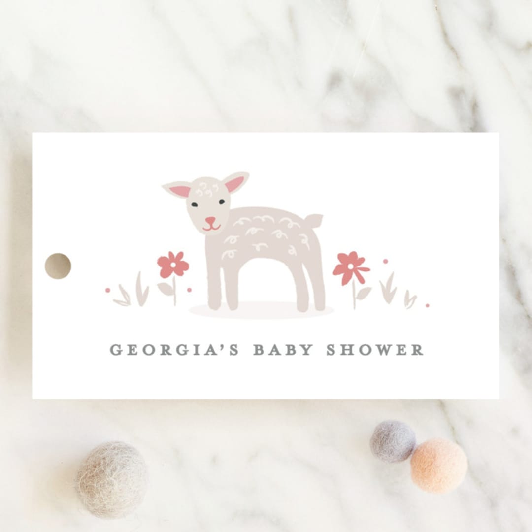 "Sweet Farm" - Baby Shower Favor Tags in Poppy by Carolyn MacLaren - Front