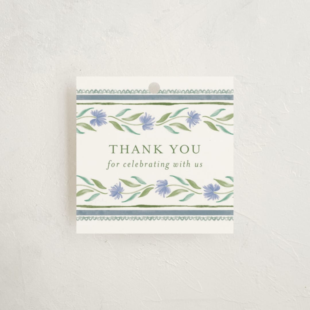 "Wildflower Ribbon" - Baby Shower Favor Tags in Cotswolds by Jackie Crawford - Front