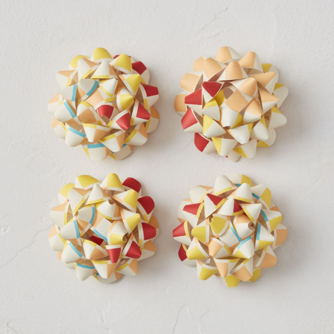 "Colorful Grid" - Wrapping Paper Bow in Sunshine by 2birdstone