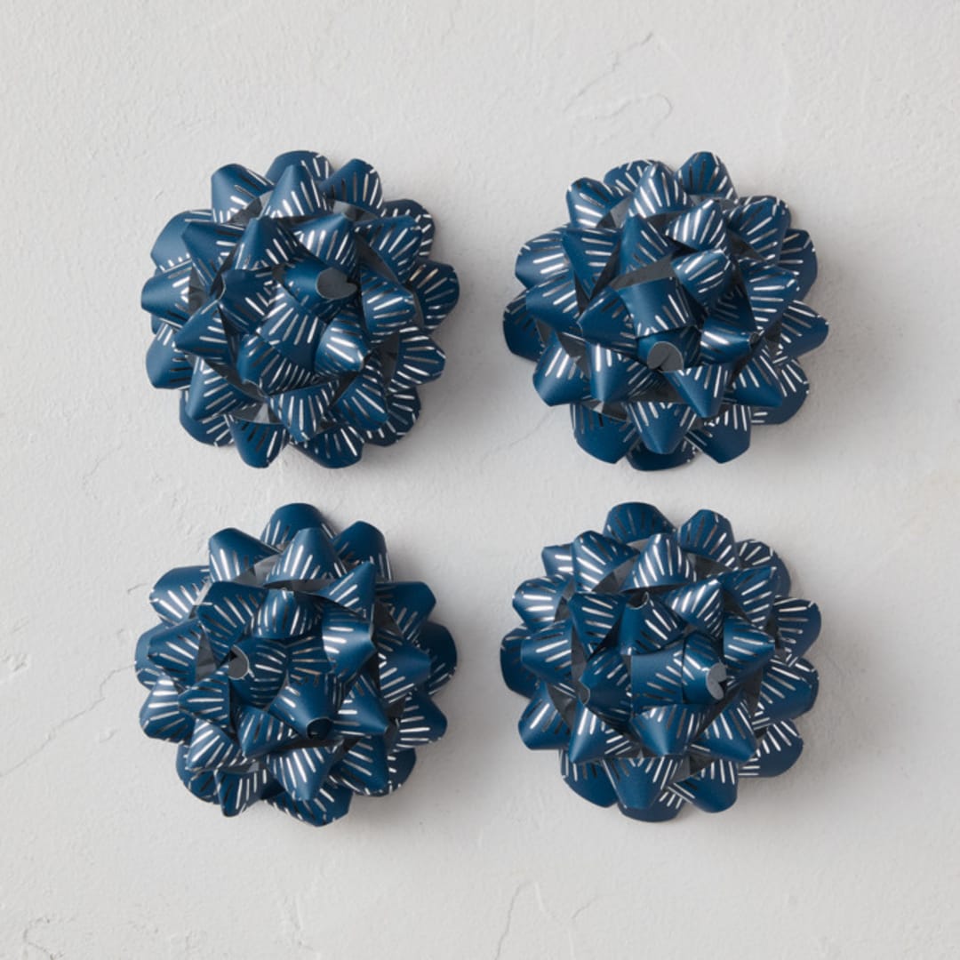 "Foil Fans" - Wrapping Paper Bow in Sapphire by Eve Schultz