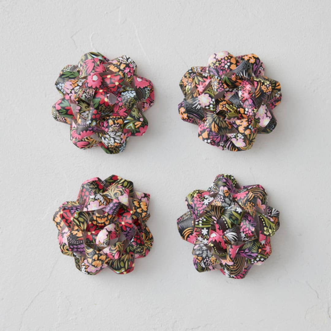 "Floral Wraps" - Wrapping Paper Bow in Vivid by Black Botanic