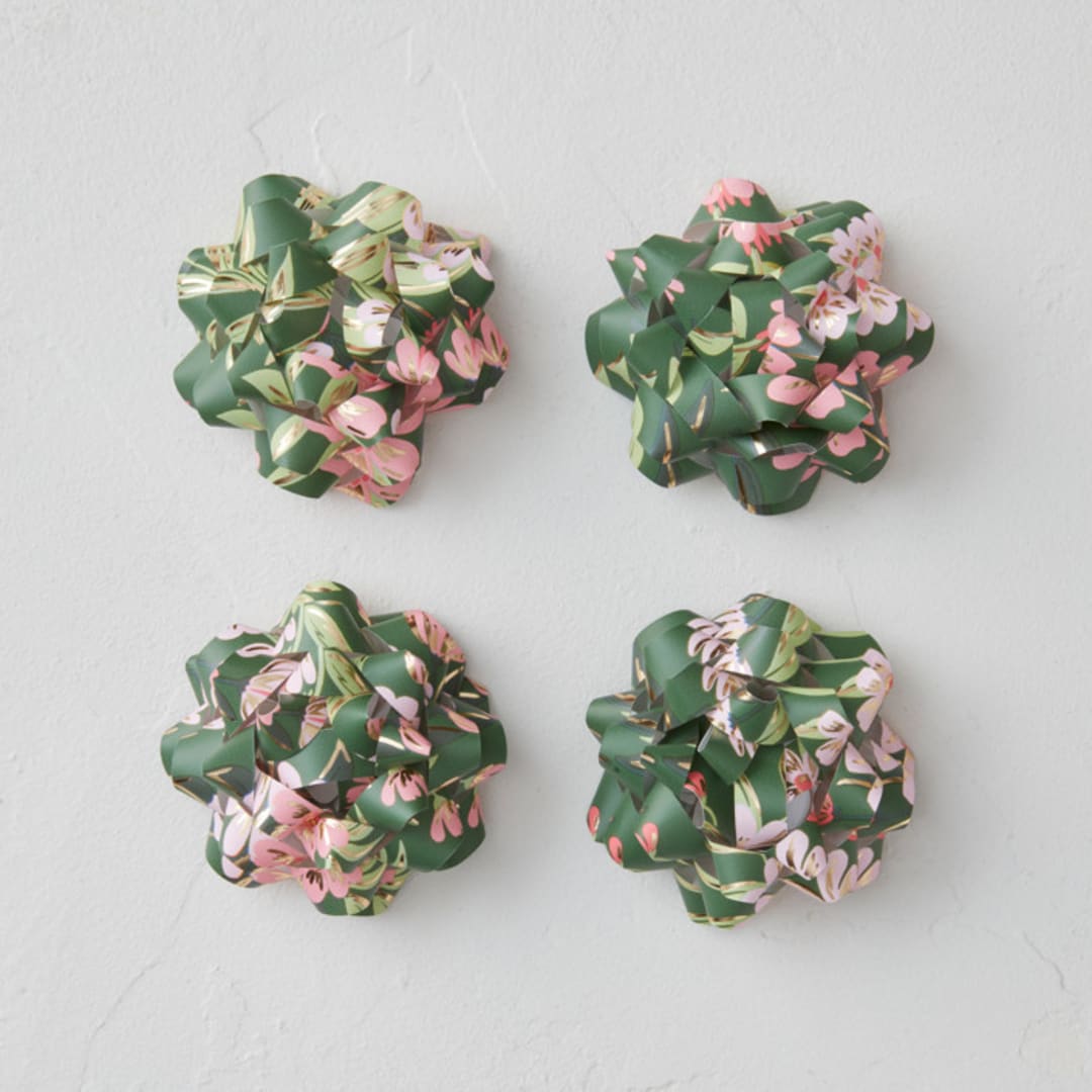 "Floral Abundance" - Wrapping Paper Bow in Moss by Charter Oaks Creative