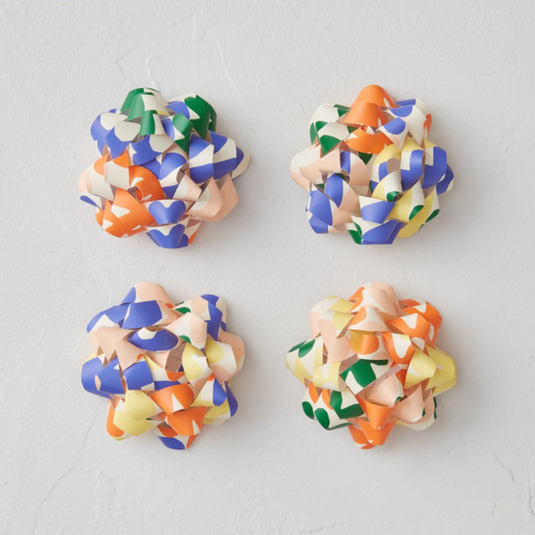 "Cut Paper Floral" - Wrapping Paper Bow in Pop by Ampersand Design Studio