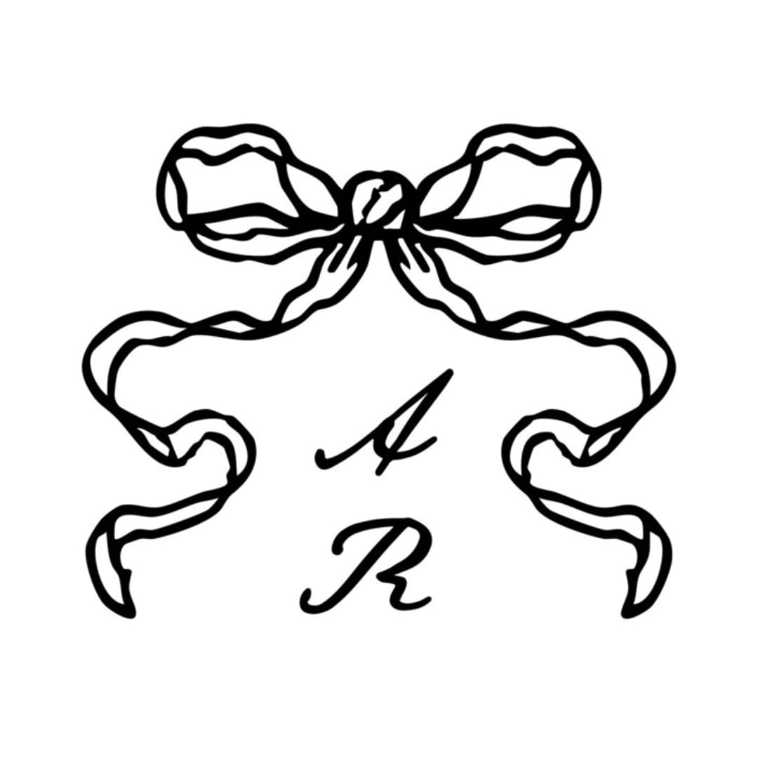 "Custom Coquette Bow Crest Monogram with Initials" - Commissioned Design Element in multicolor by Claudia Orengo