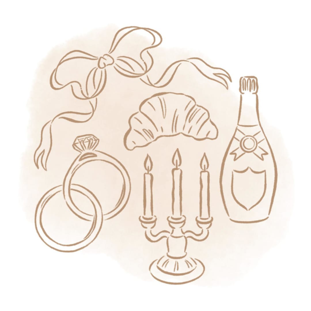 "Custom Wedding and Event Line Icons, Set of 5" - Commissioned Design Element in multicolorassorted-colors by Sam Dubeau