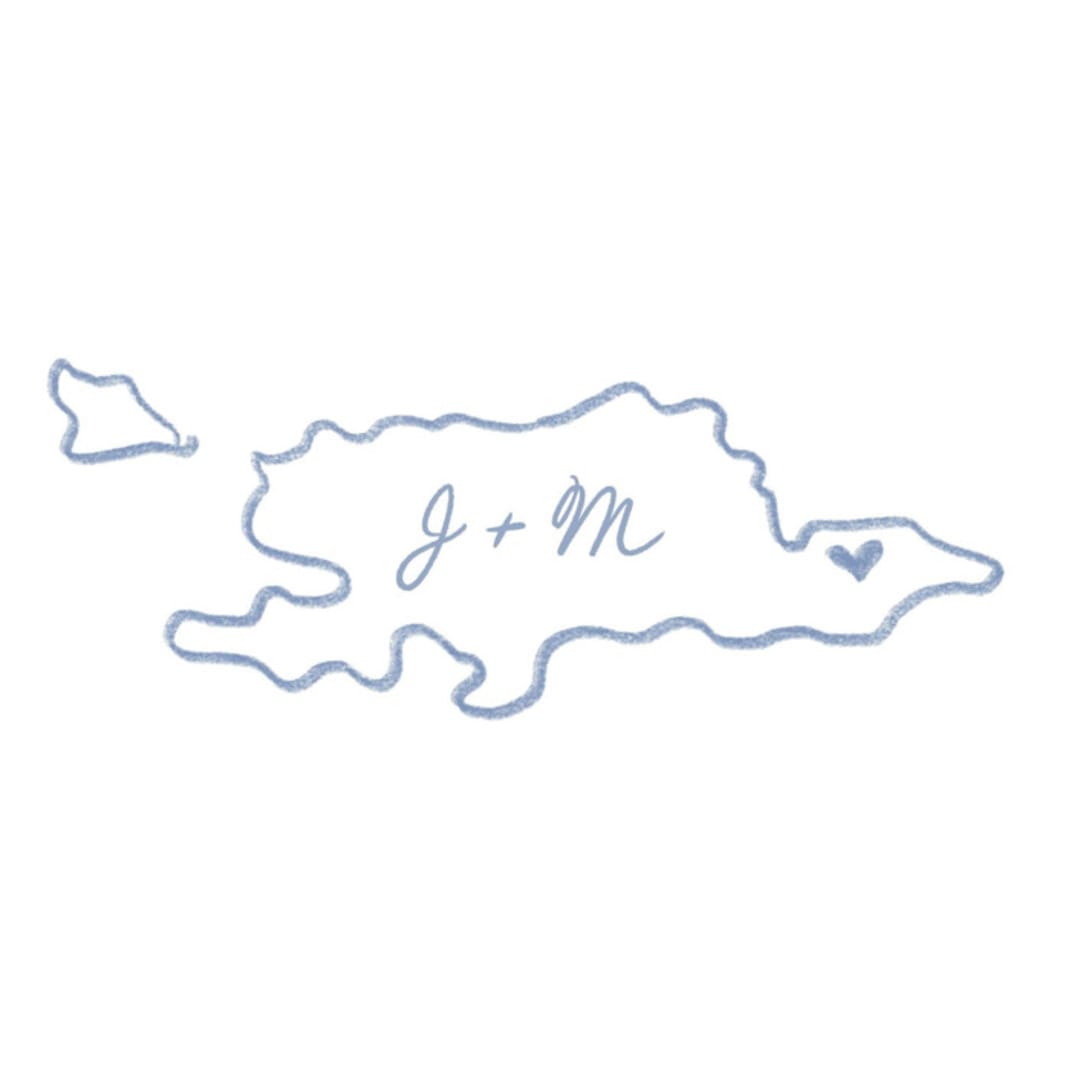 "Custom State or Country Monogram" - Commissioned Design Element in multicolor by Cotton and Bow