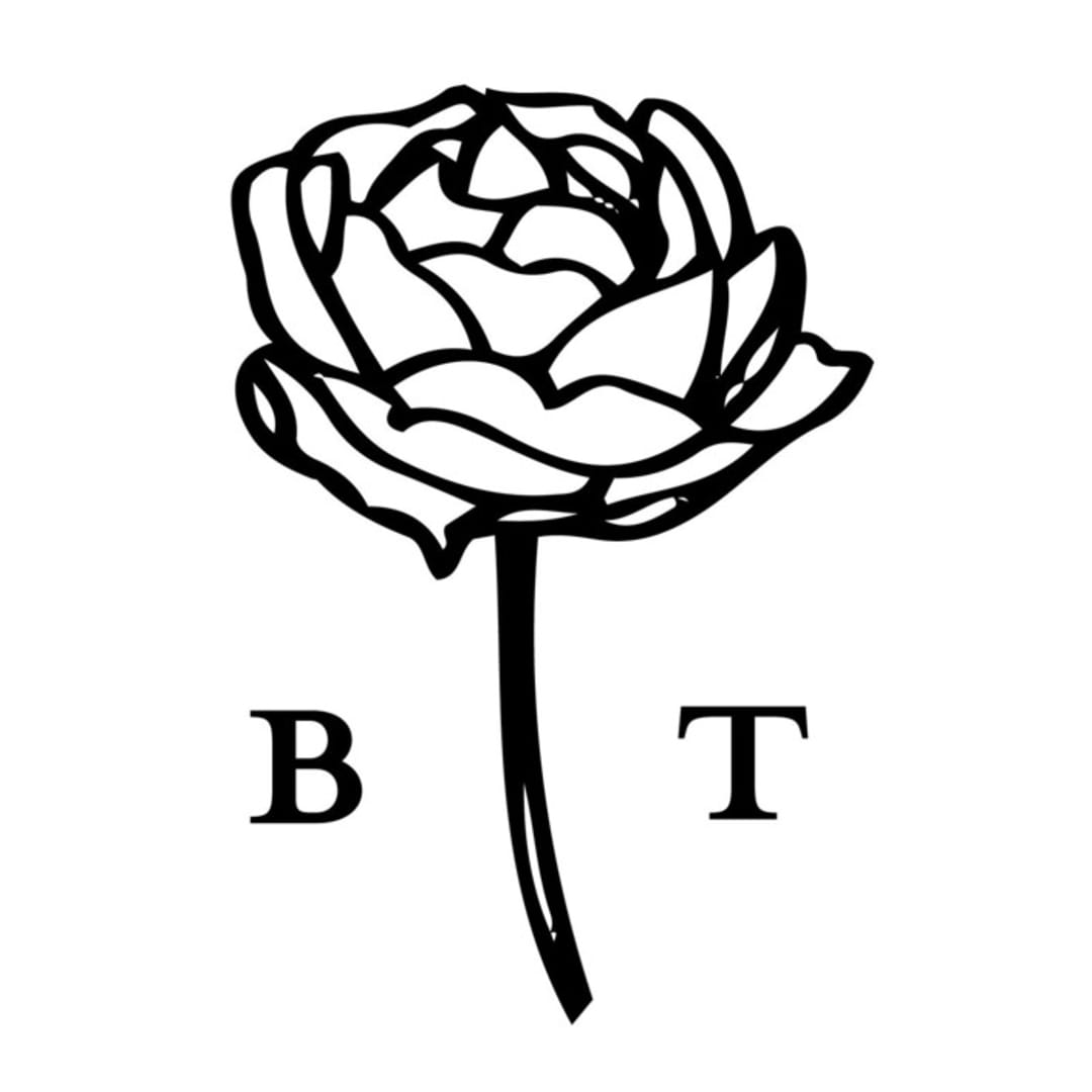"Custom Rose Crest Monogram with Initials" - Commissioned Design Element in multicolor by Claudia Orengo