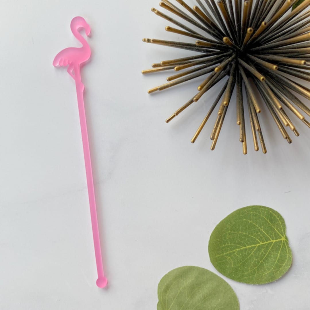 Flamingo Stir Sticks - Frosted Pink (Set of 25)