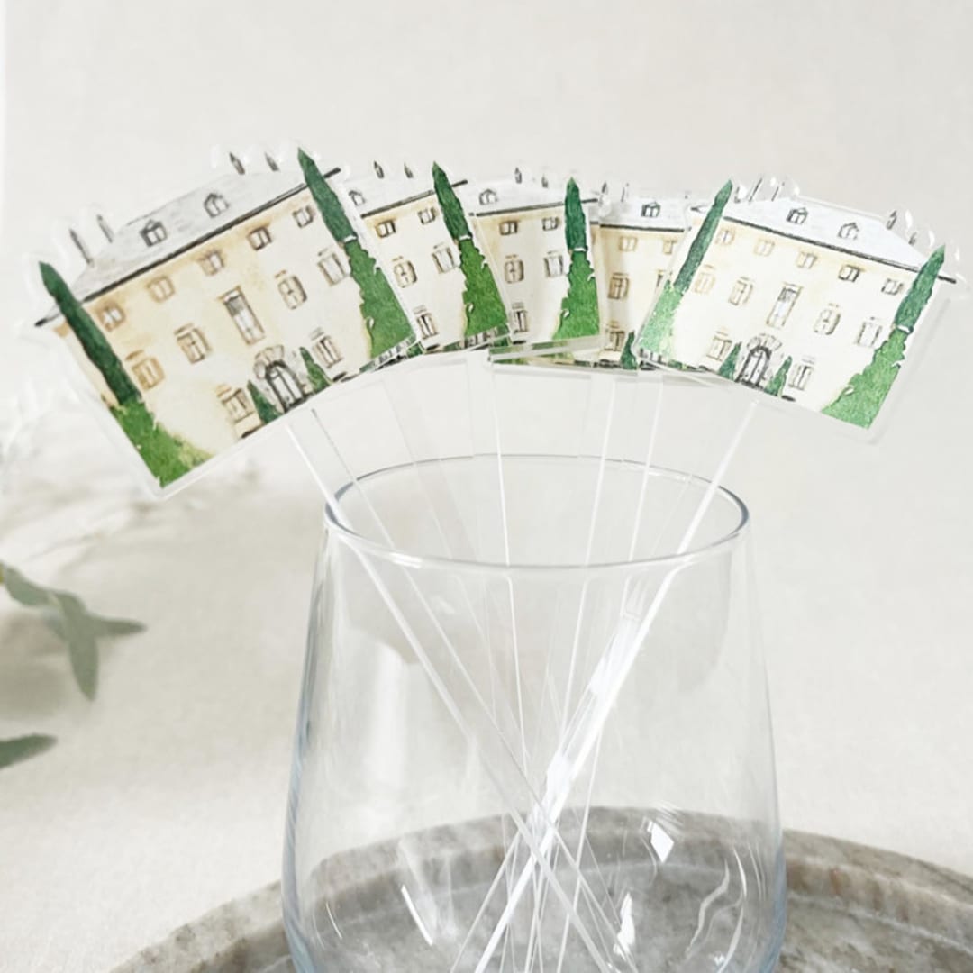 "Venue Stir Stick, Watercolor Acrylic Cocktail Stirrers, Custom Swizzle Sticks | Pack Of 18" - Stir Sticks in multicolorassorted-colors by Self Stationery