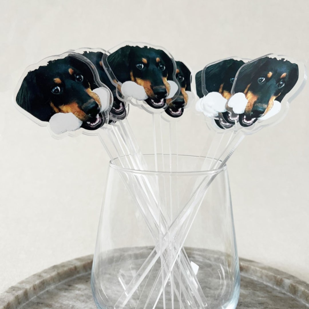 Swizzle Sticks | Custom Drink Stirrers | Dog, Cat, Pet Acrylic Cocktail Stirrers | Pack Of 108