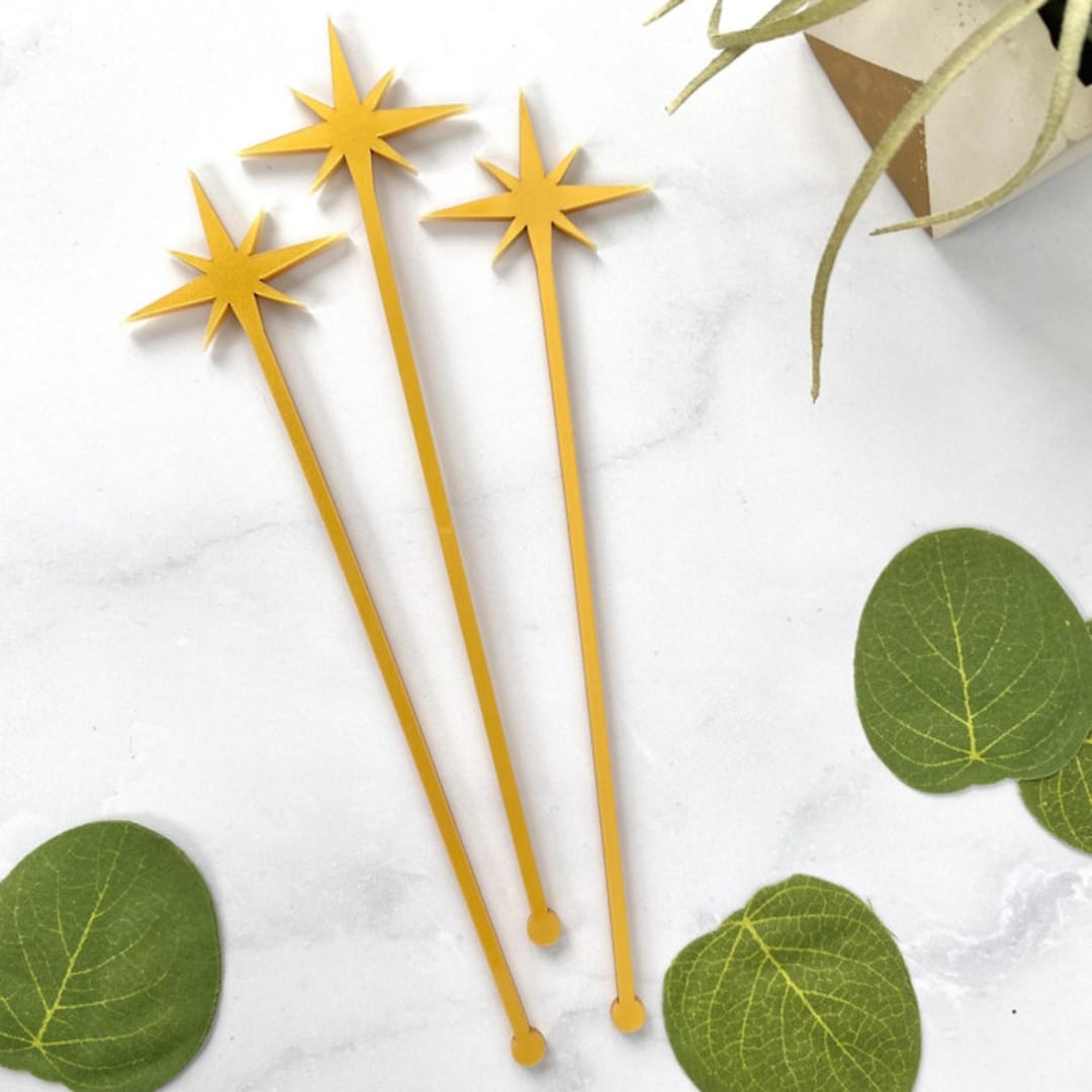 North Star Stir Sticks - Gold Metallic (Set of 25)