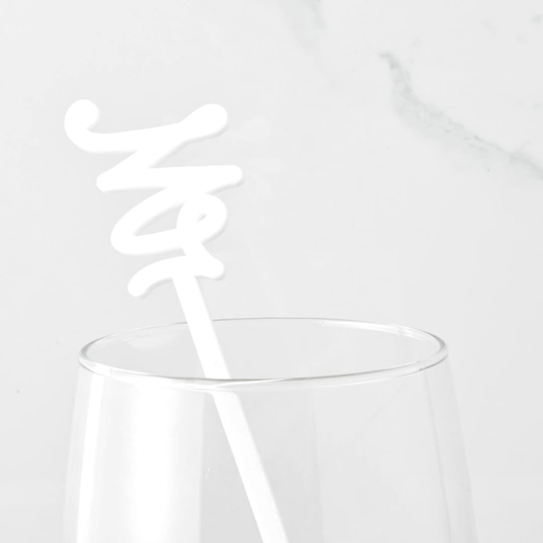 "Mr, Cocktails are Forever Stir Stick, Opaque White" - Stir Sticks in white by Em and Me Studio