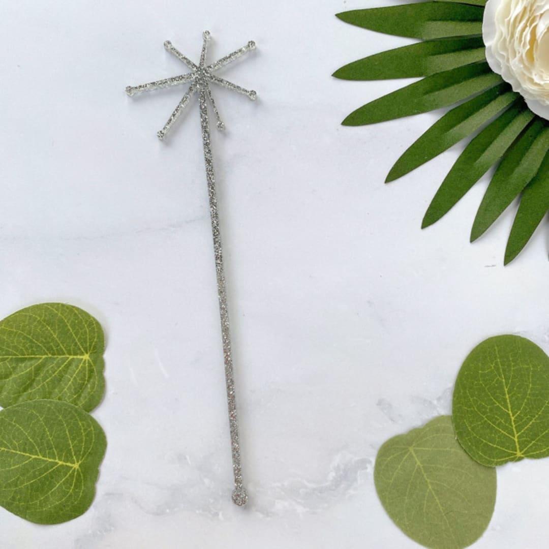 North Star Stir Sticks - Silver Glitter (Set of 25)