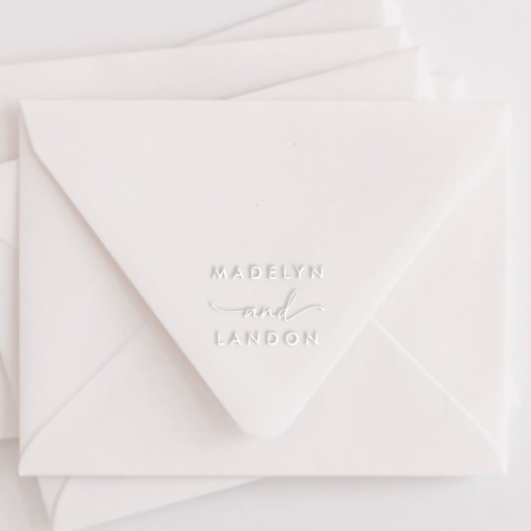 "Custom Couples Name Monogram Embosser" - Embossers in gray by Casey Harp