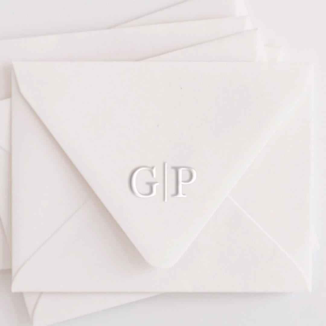 "Custom Double Initial Monogram Embosser" - Embossers in white by Casey Harp