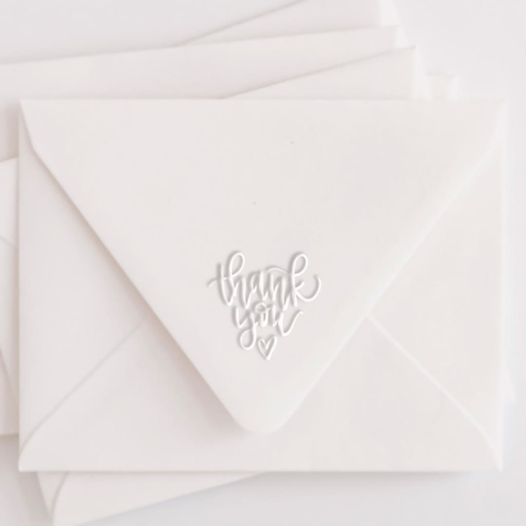 "Thank You Square Monogram Embosser" - Embossers in black by Casey Harp