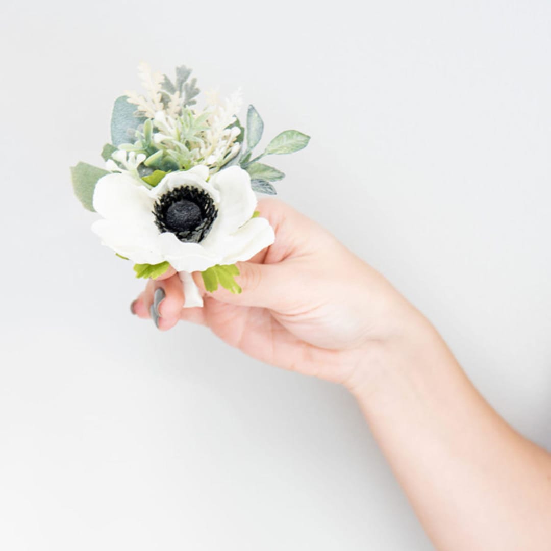 "Anemone Boutonnière" - Boutonnieres in pink by Bird of Paradise OS