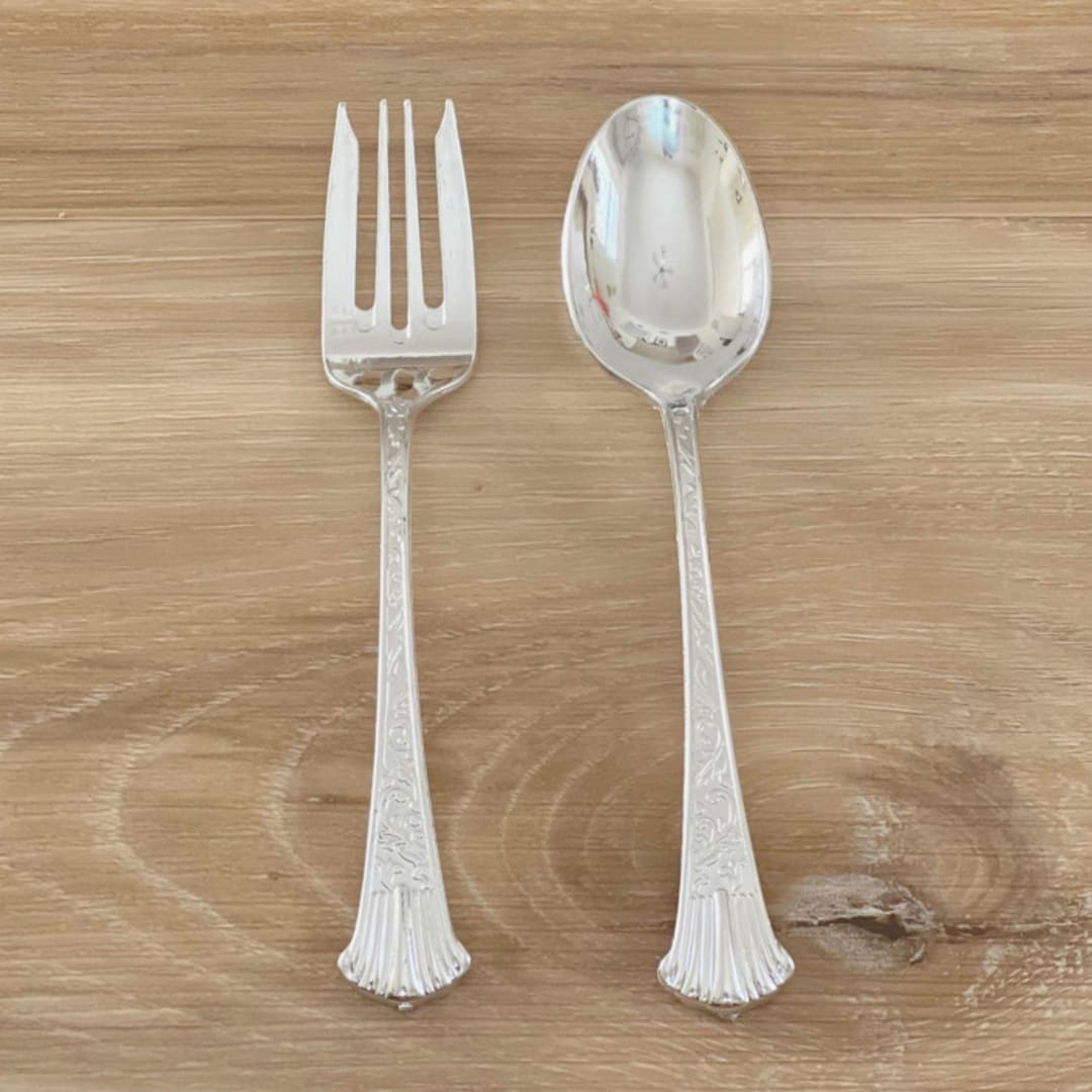 "Vintage Sterling Cutlery Dessert Duo | Patina" - Flatware in blue by Prêt-à-PartyNY