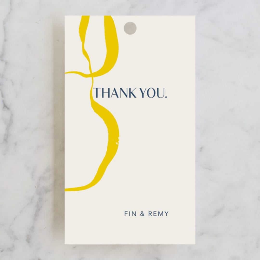 "Ophelia" - Wedding Favor Tags in Golden by Mere Paper - Front