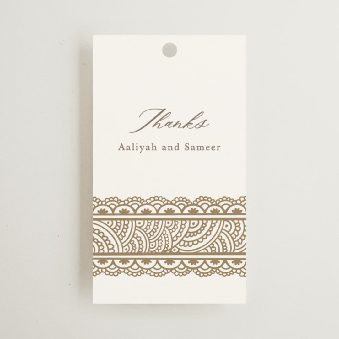 "Gilded Henna" - Wedding Favor Tags in Lily by Mansi Verma - Front