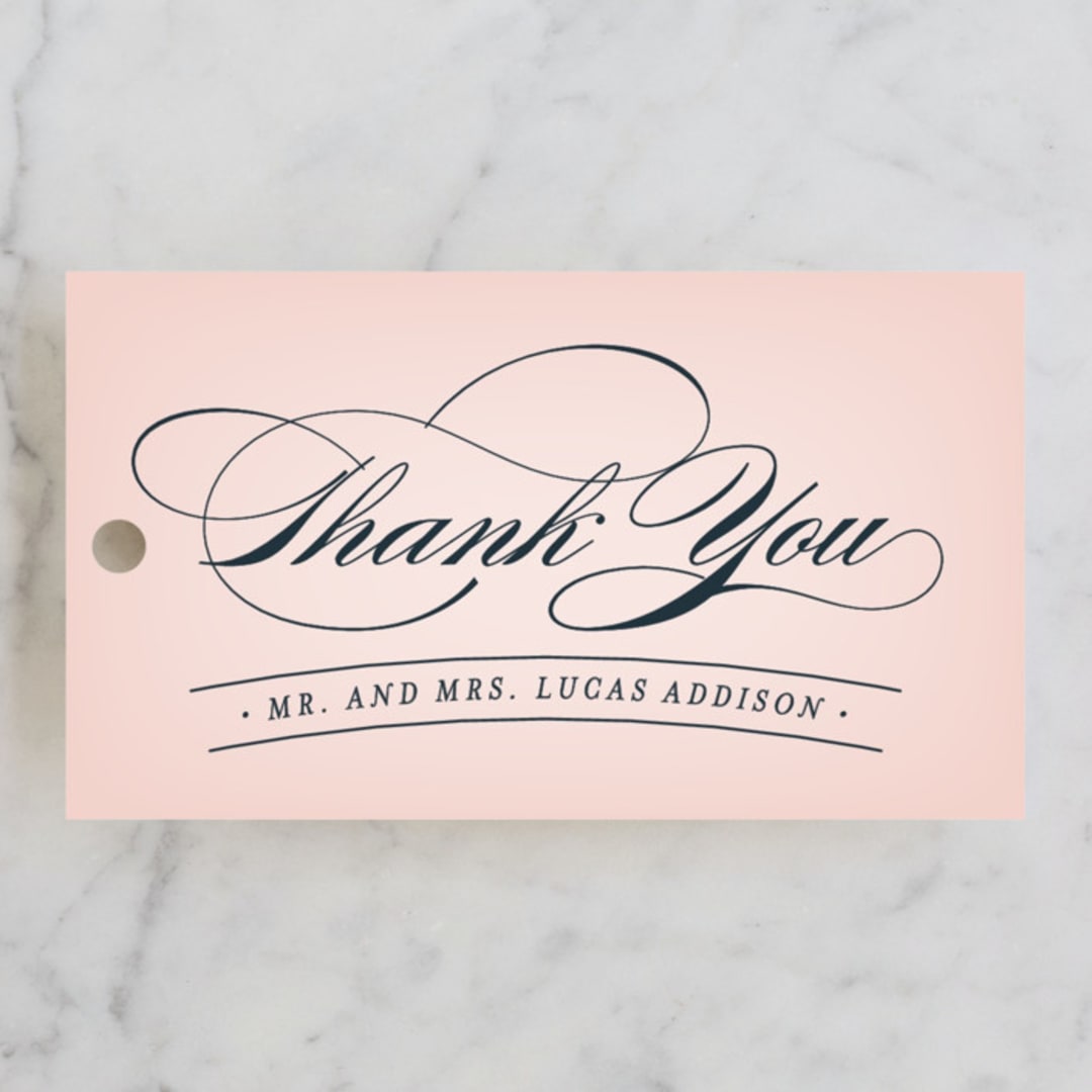 "Big City" - Wedding Favor Tags in Blush by Hooray Creative - Front