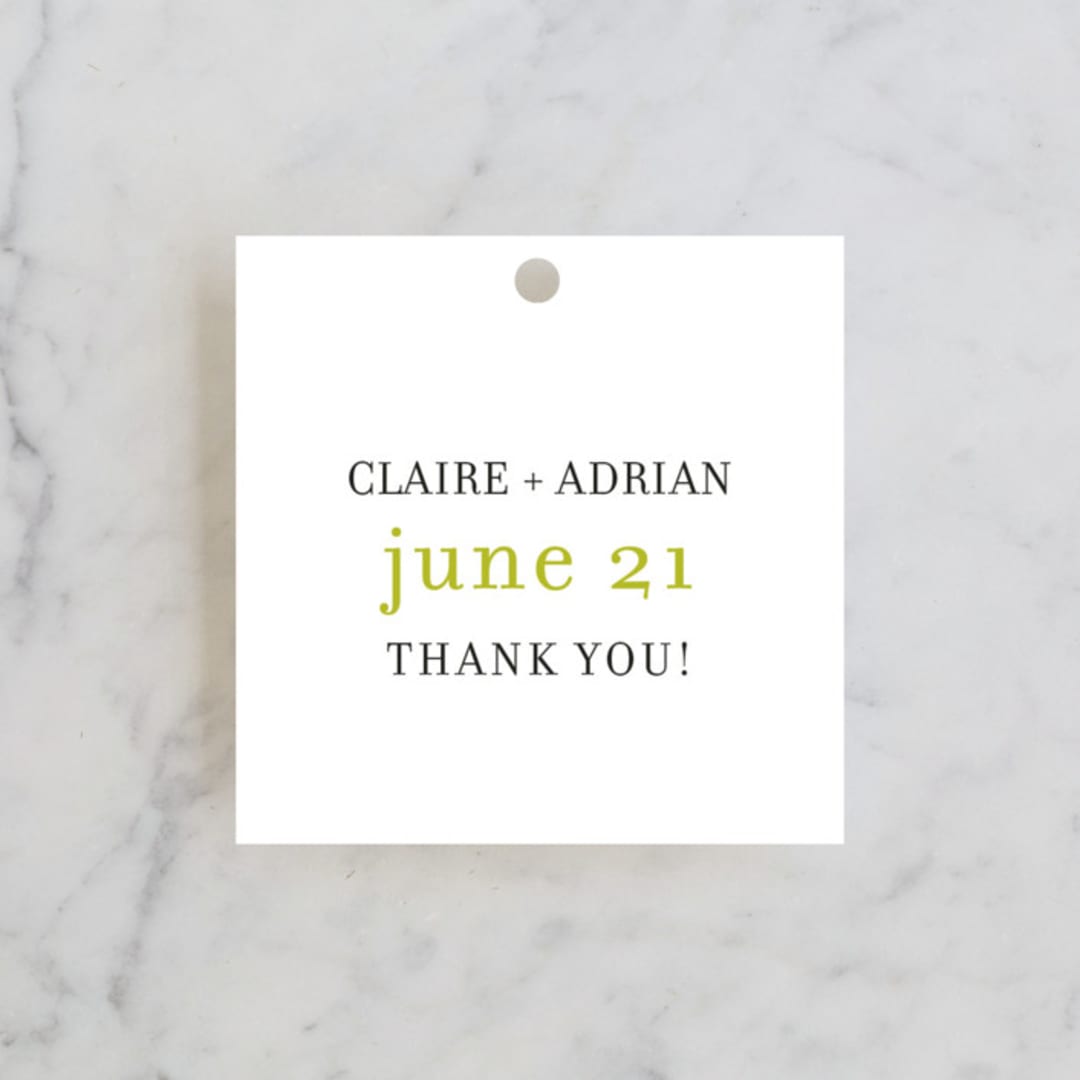 "float + celebrate" - Wedding Favor Tags in Celery by Float Paperie - Front