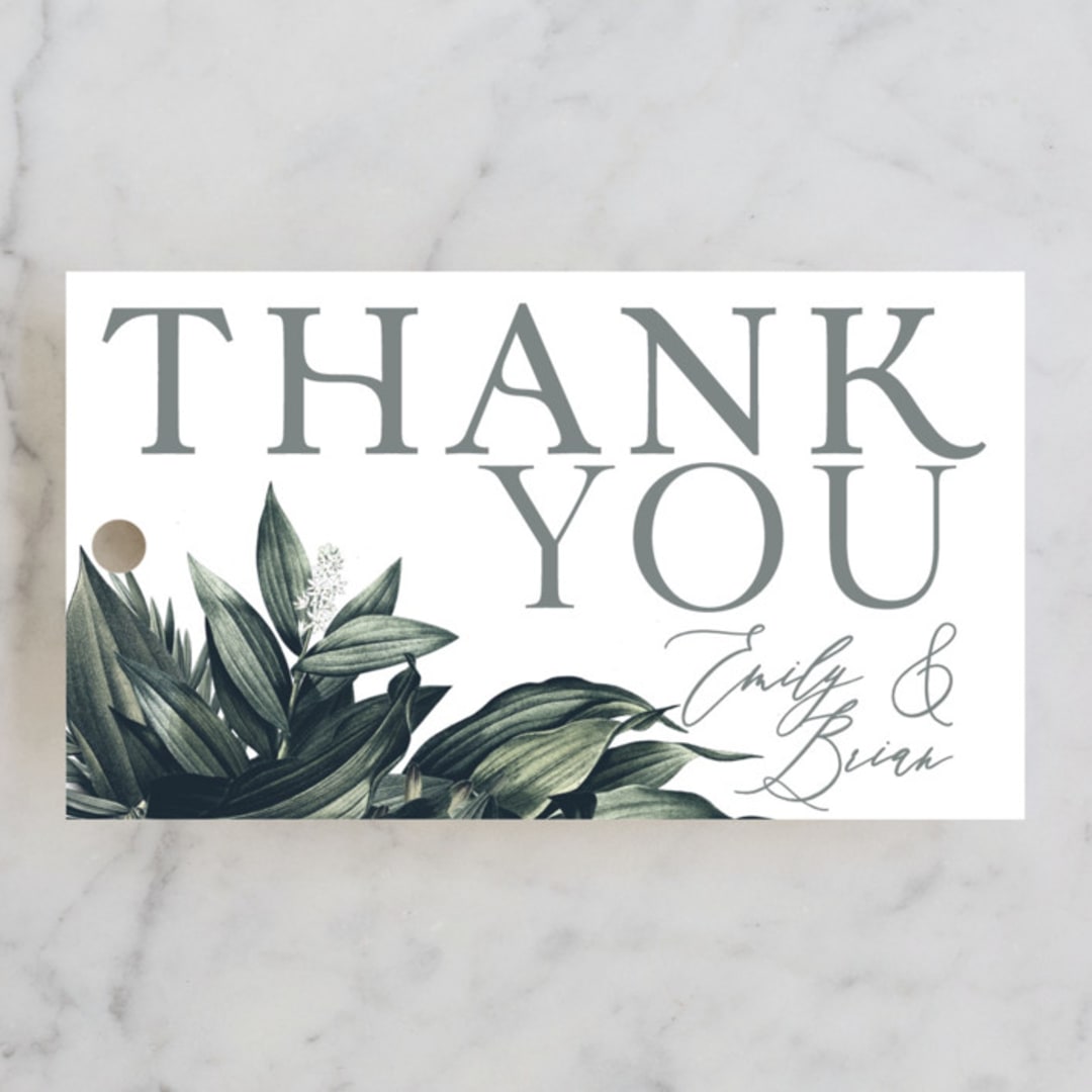 "Vintage Botanicals" - Wedding Favor Tags in Sage by GeekInk Design - Front