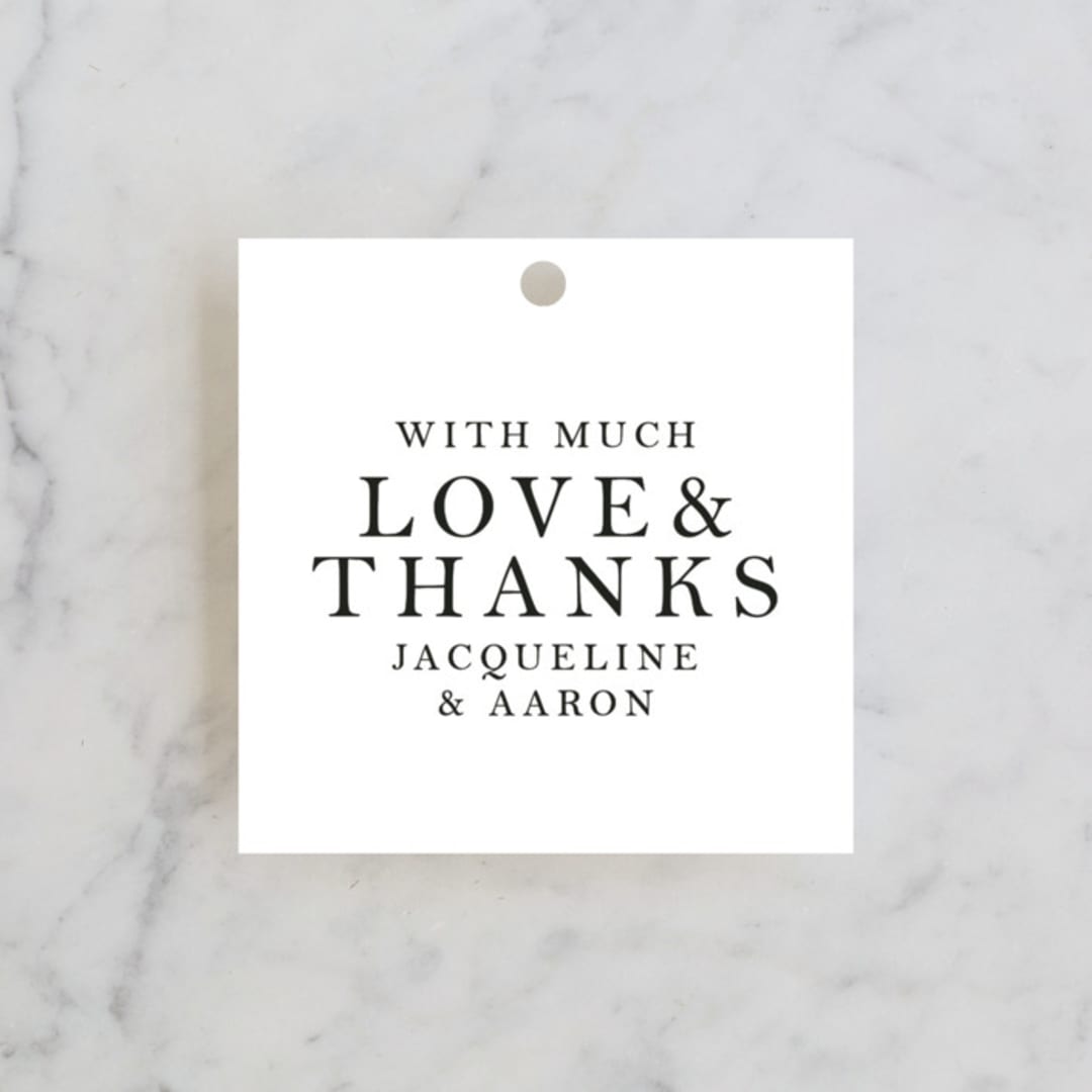 "Sophistotype" - Wedding Favor Tags in Sea Salt by Snow and Ivy - Front
