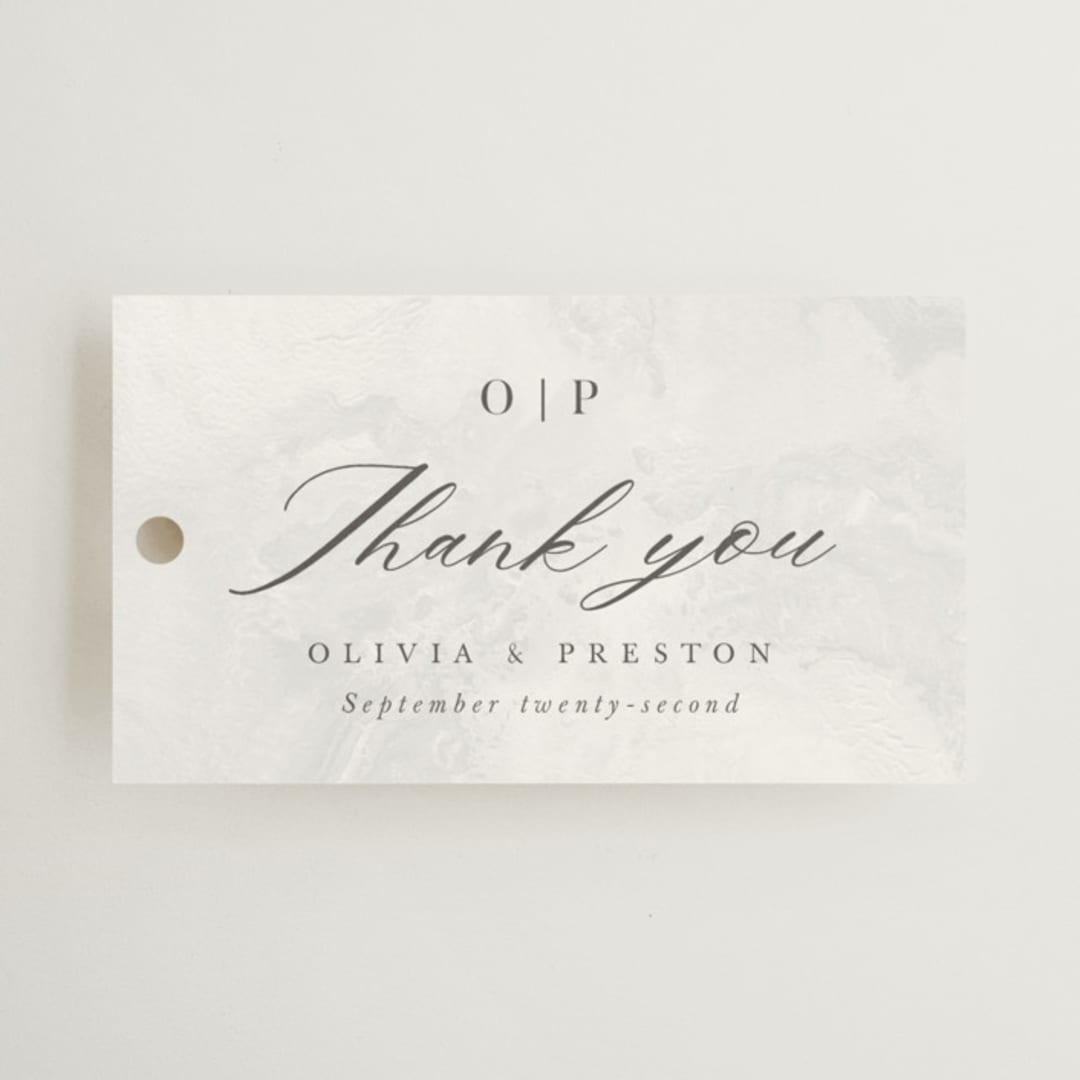 "Regent" - Wedding Favor Tags in Opal by Robert and Stella - Front