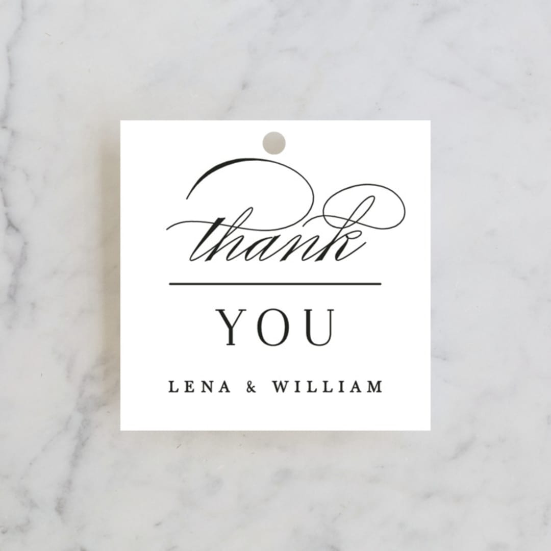 "Initially Yours" - Wedding Favor Tags in Salt by Hooray Creative - Front