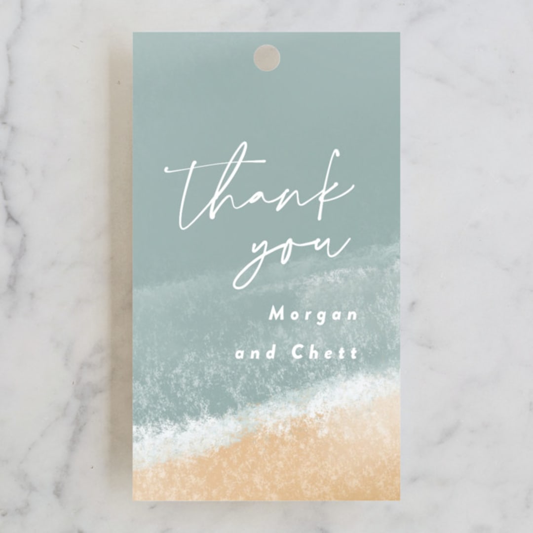 "Seaside" - Wedding Favor Tags in Seaglass by Rebecca Durflinger - Front