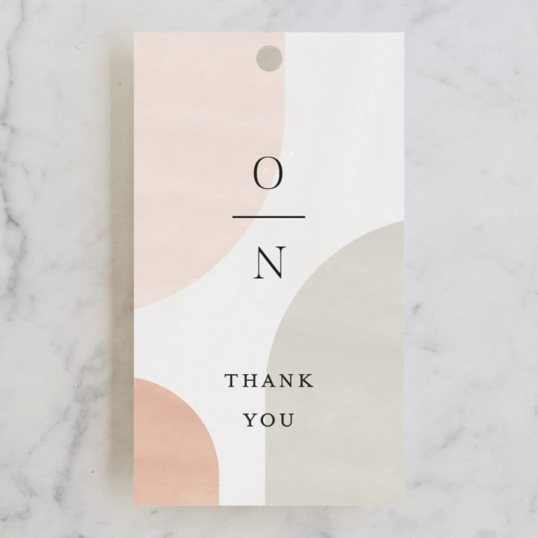 "Curves" - Wedding Favor Tags in Cafe by Pixel and Hank - Front