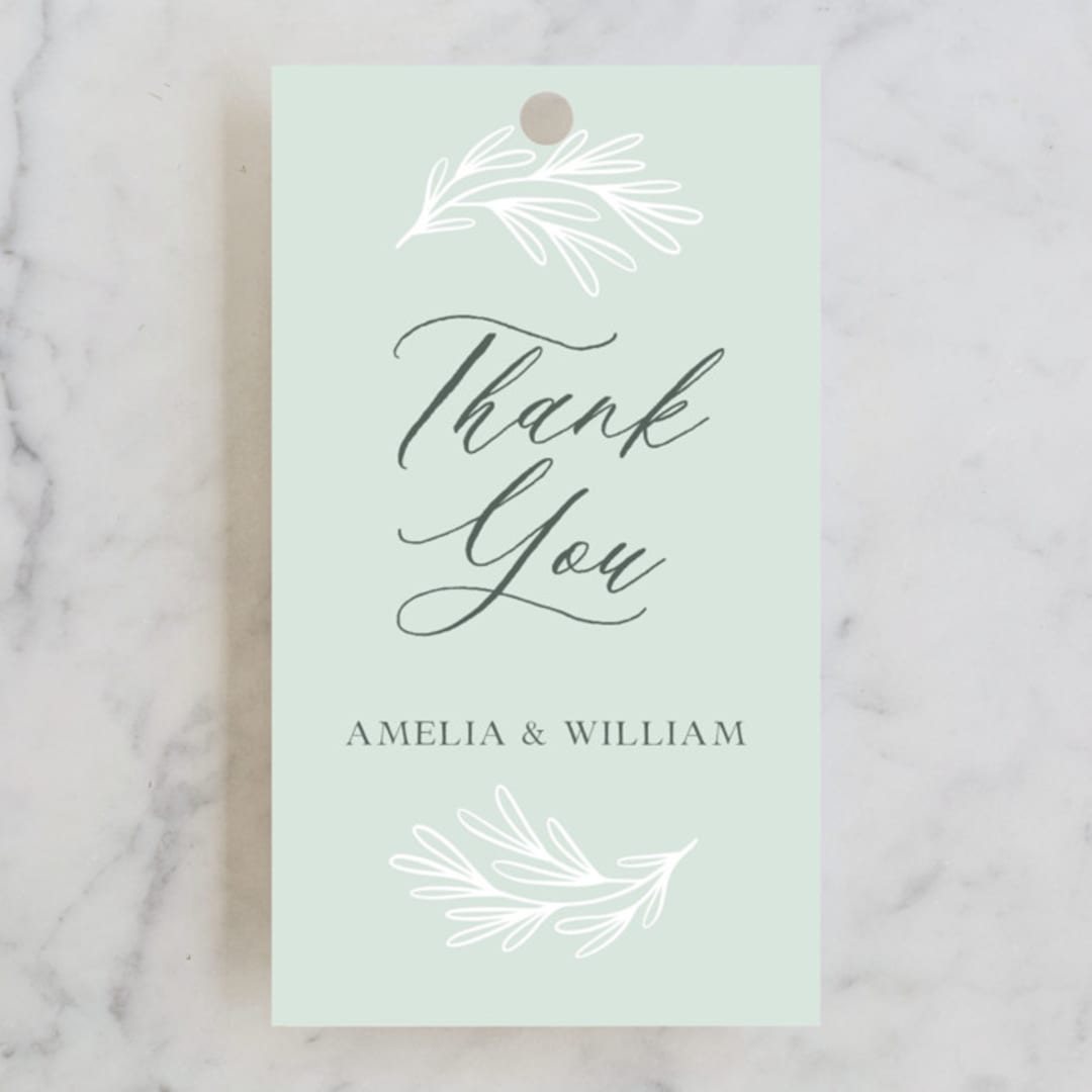 "Fairy Forest" - Wedding Favor Tags in Sage by Kristen Knechtel - Front