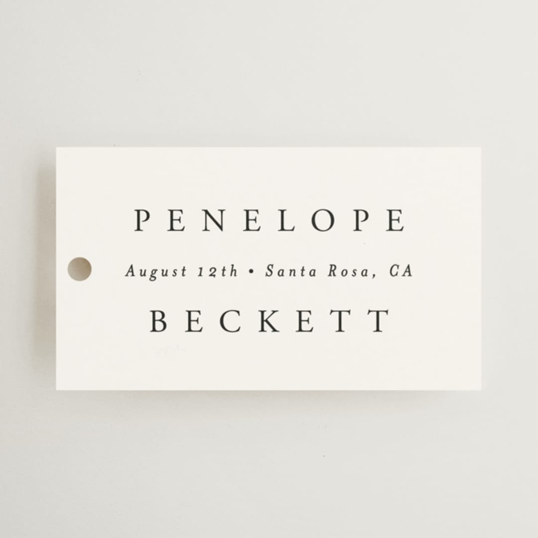"Intertwined" - Wedding Favor Tags in Pearl by Janean Hinger - Front